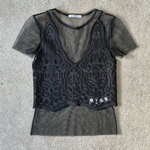 Zara Sheer Lace Top